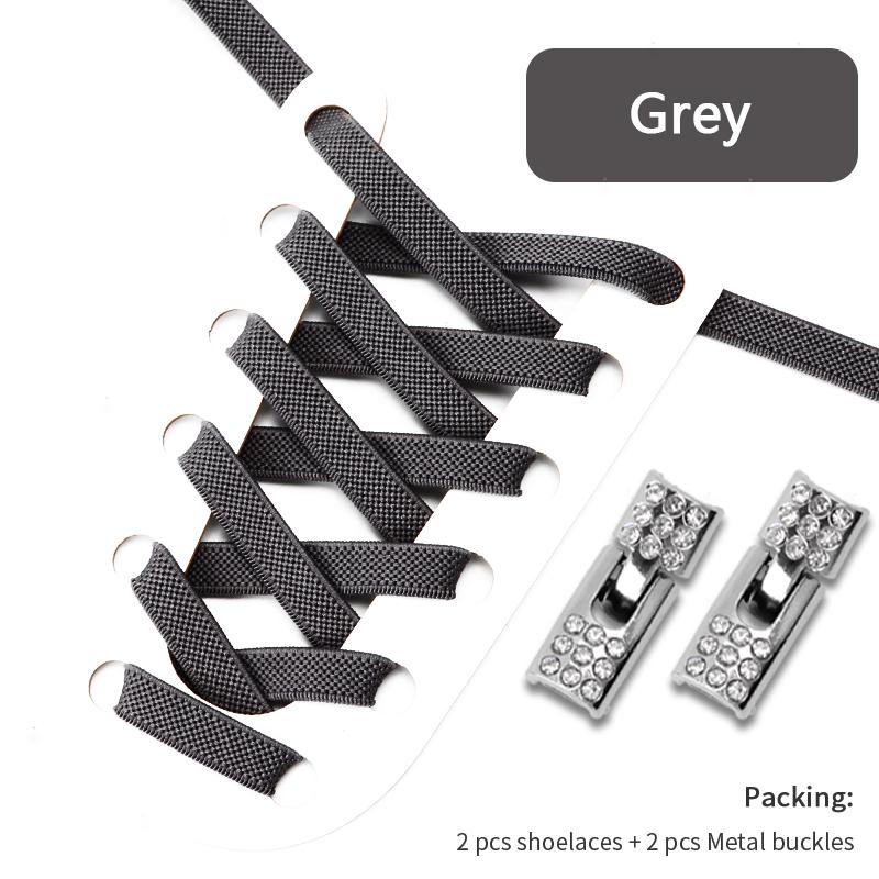 No Tie Shoe Laces Luxurious Diamond Cross Locks Shoelaces Without Ties Elastic Shoe Laces Sneakers Kids Adult Shoes Accessories