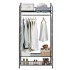 Unho Rack : Metal Clothes Hanging Rail Garment Rack Black Open Wardrobe Bedroom Coat Stand with Shoe Storage 78 X 36 X 160cm