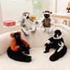 1 Stück 25 cm Simulation Lemur Plüschtier Pelziges Lemur mit aufgebogenem Schwanz Katta Plüschtier Puppe Gefülltes Weiches Spielzeug Schönes Geschenk