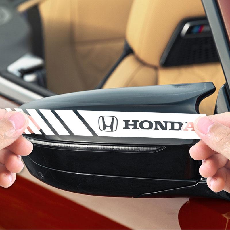 2Pcs Car Stripe Stickers Rearview Mirror Reflective Vinyl Decals Decoration For Honda Fit Mugen Insight Type S R VTEC DOHC Modulo Vezel Legend RR Si