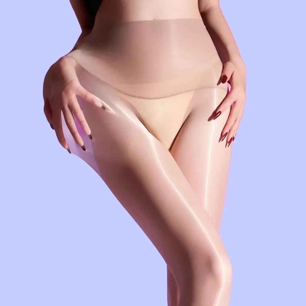 Ultrathin High Elastic Double-Deck Waist Women'S Pantyhose Seamless Stocking Woman Tights Oil Glossy Sheer Lingeries Pantyhose