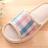 Four Seasons Indoor/Outdoor Plaid Linen Slippers with Non-Slip Foam Sole - Free Gift Included