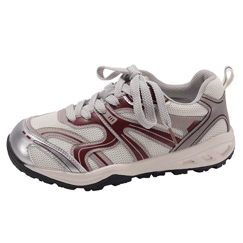 Thick-soled Mesh Casual Shoes Women's 2025 Autumn New Gray Versatile Trend Dad Shoes Show Feet Small Fashion Mesh Shoes