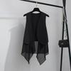 Gilet d'été pour femmes en mousseline, long sans manches, gilet irrégulier, léger, asymétrique, décontracté, vêtement d'extérieur