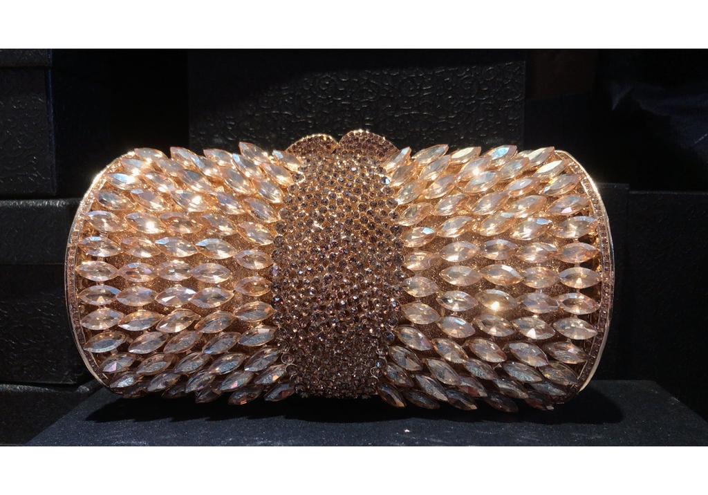 Mermaid handmade diamond-encrusted evening bag foreign trade empty metal hard box full of diamonds hand bag for women Stone Clut