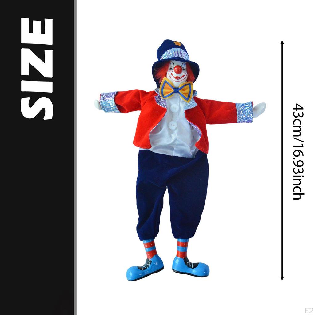 Ceramic Clown Doll Figure Home Display Decoration Desktop Decor Novelty Souvenir Party Favor