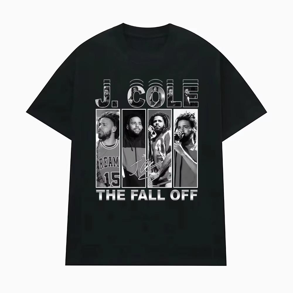 

J.Cole The Fall Off Album 2026 Merch Tee Shirt Men Women Fashion Hip Hop Short Sleeve T-shirt Vintage O-Neck pure Cotton T-sh... S разноцветный