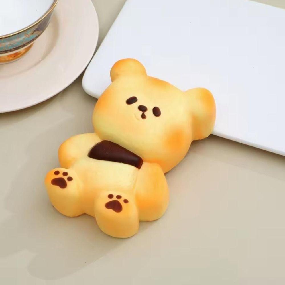 Slow Rising Bear Bread Squeeze Toy Hand Relax Slow Rebound Toy Bear Baked Bread Toy Birthday Gift