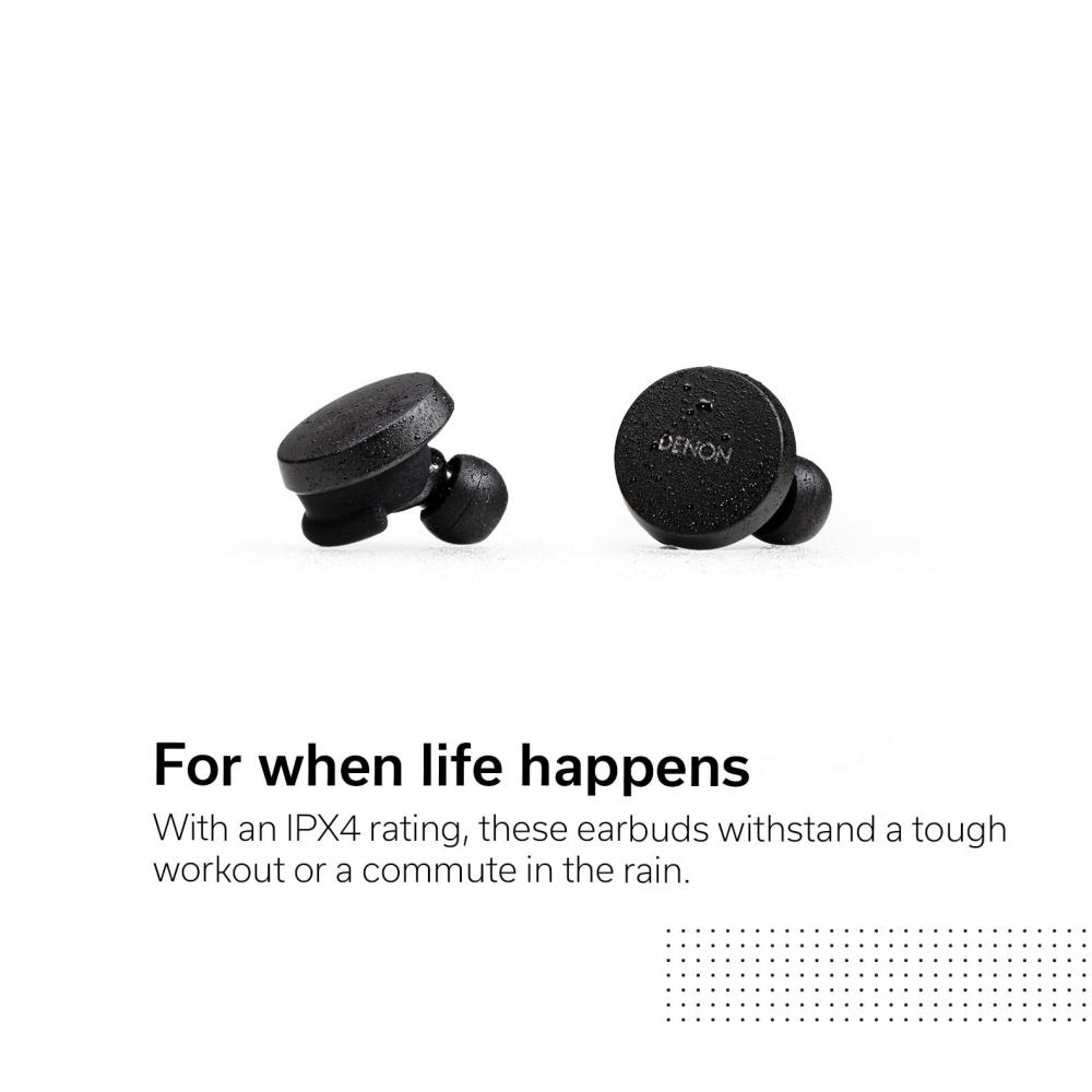 Denon Wireless Earphones Bluetooth PerL AH-C10PL Personalized FunctionaptXIPX4 SplashproofQuickSwitchWith Microphone Black AHC10PLBKEM