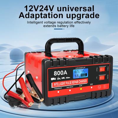 12V tragbares Auto- und Motorradbatterieladegerät intelligentes Puls-Erhaltungsladegerät intelligentes Batterieladegerät Batteriewartung multifunktional