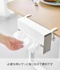 Yamazaki Tower Tableside Tissue W24 X D10 X Easy Installation with Adjustable Desk Model 10371 Case, White, H13.4cm, Screws, Attachment,