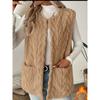 Women's Double-sided Fleece Sleeveless Cardigan Vest With Pockets Casual Loose Open Front Outfit  For European American Hot Sale