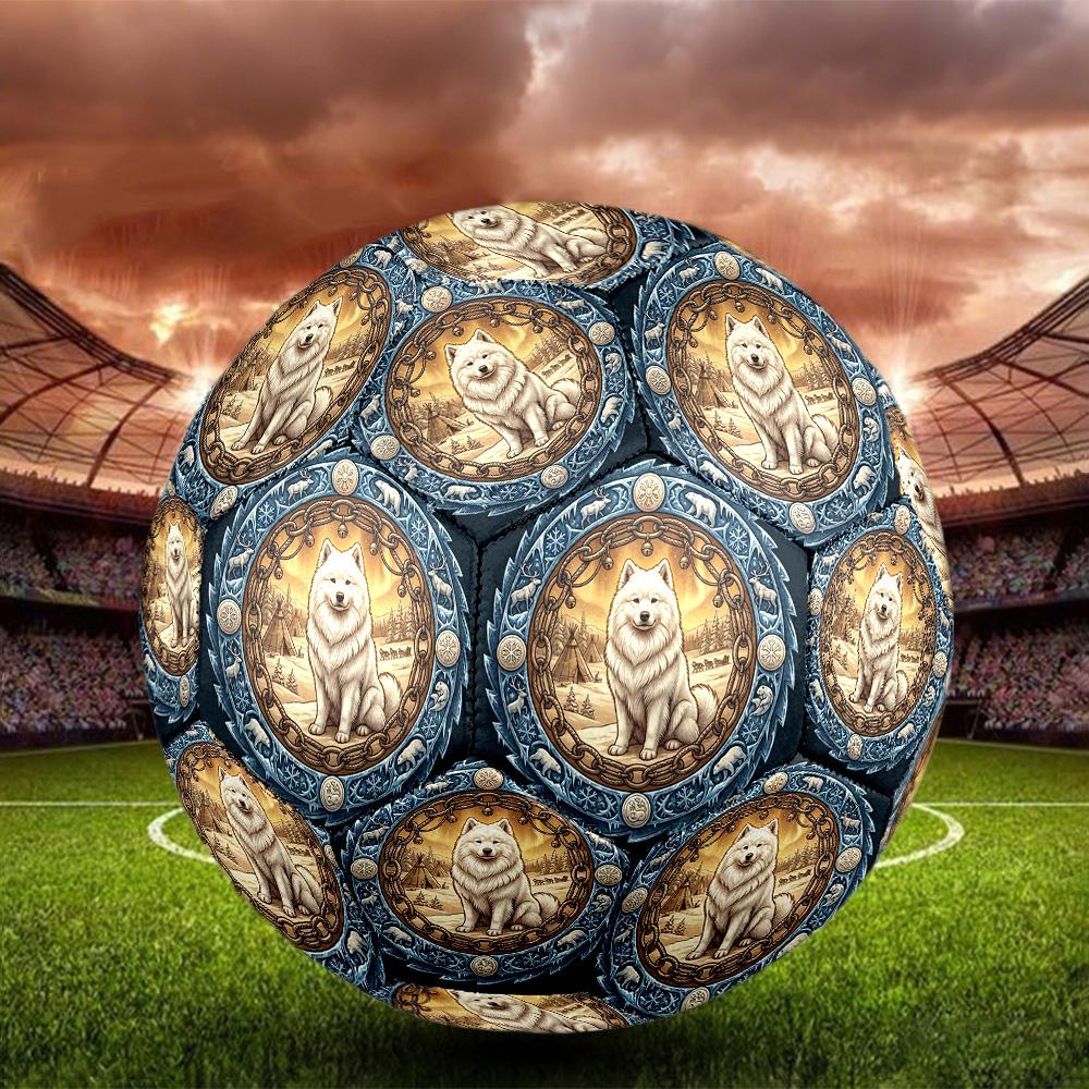 Winter Wildlife Emblem Round Football Size 5 Adult Ball Suitable for Training Matches and Outdoor Team.