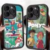 Cute P-Ponyo Movie On The Cliff Phone Case For IPhone 17 16 15 14 13 12 11 Pro Max Plus Black Full Coverage TPU