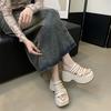 Beach Fashion Waterproof Roman Sandals Ladies Chunky High Heels Fashion High-heeled Slippers Wedge Casual Sandals