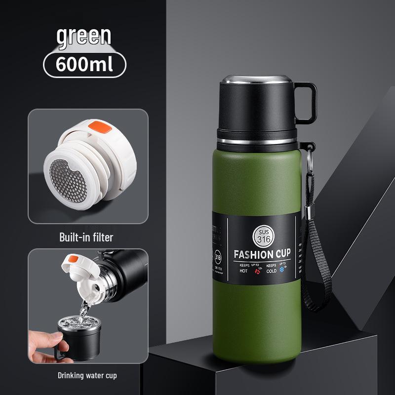Large Capacity 304 Stainless Steel Insulated Portable Thermos Cup with Tea Separation