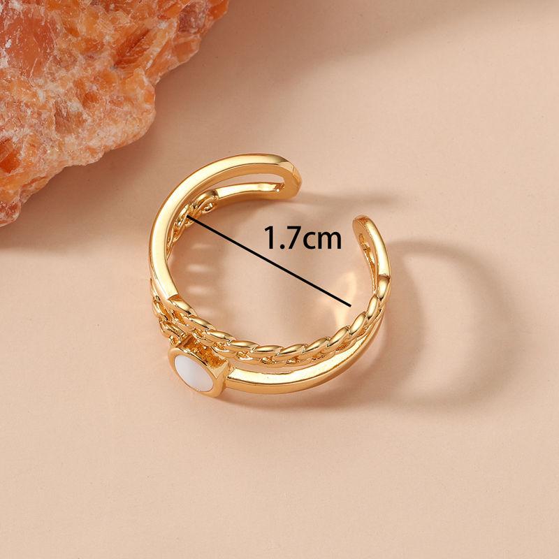 GemChic Women's Ring Trendy Creative Retro Double Geometric Opening Adjustable Index Finger Ring Cold Style Ring Birthday Christmas Jewelry Gift