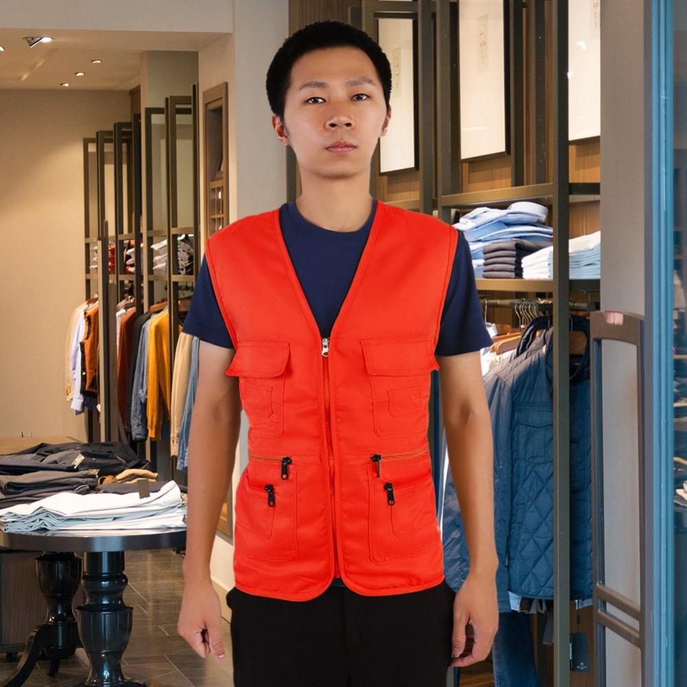 V Neck Cargo Vest Zip Up Outdoor Vest Durable Fishing Vest  Hiking