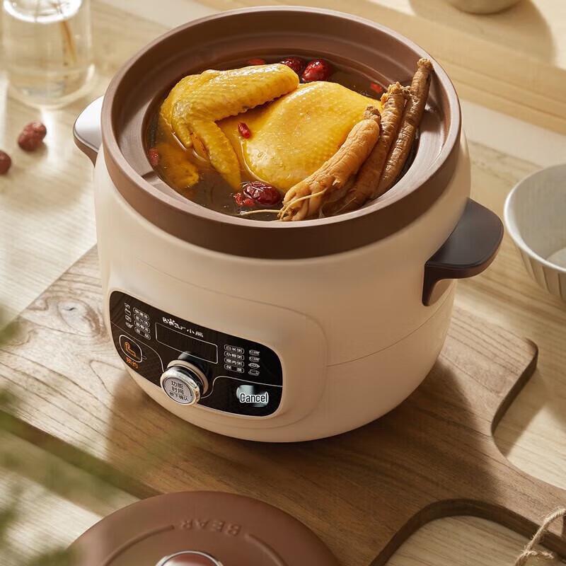 BEAR 4L Electric Purple Clay Stew Pot CN Plug (adapter Included)