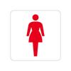 Protec Toilet Sticker 10cm X 10cm Poly Red Wall Mount Women's