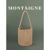 French Montaigne French style Handmade Knitted Shoulder Bag Woven Bucket Bag Versatile Commuter Wool Bag