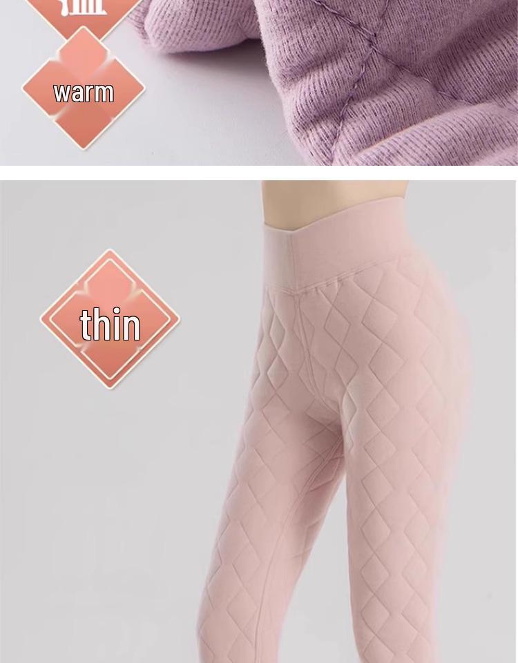 Women's Thick Velvet Warm Cotton Pants - Autumn/Winter 2025 School Uniform Base Layer, Slim Fit.