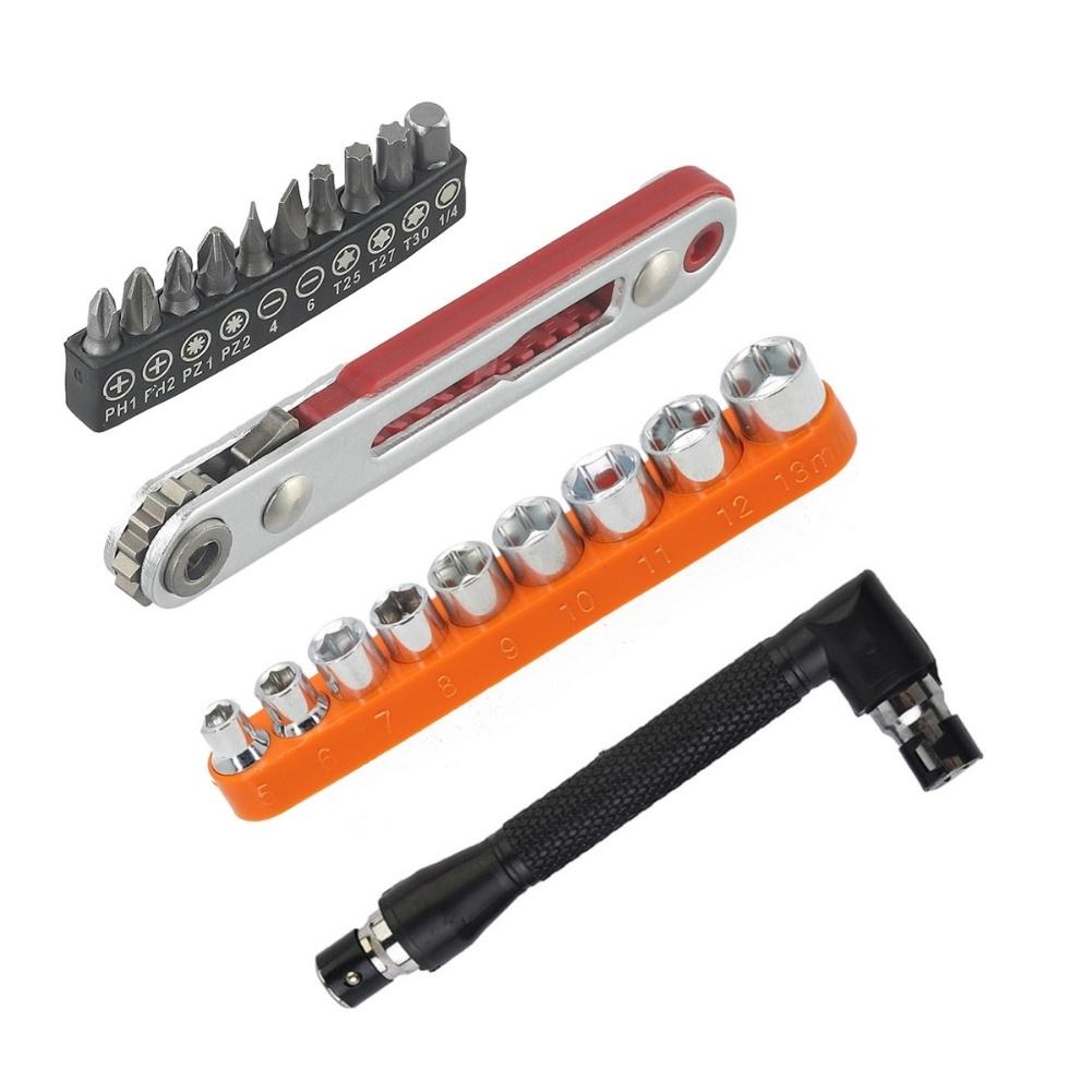 Ratchet Screwdriver Set 21pcs with Narrow Space Bits and Sleeve for Tight Space Repairs and Mechanical Assembly Use