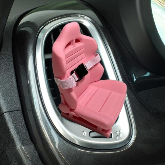 Car Seat Vent Clip 3D Printed Auto Vent Clip Clip-on Car Vent Decoration Mini Seat with Belt for Doll Car Interior Decor