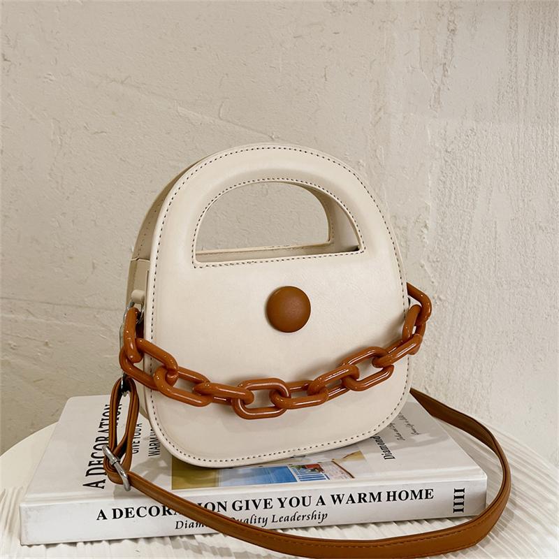 Designer Shoulder Bag Women's  Summer Black White PU Chain Versatile Crossbody Bag Fashion Adjustable Shoulder Strap Handbag