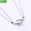 2Pcs /Set Couple Magnet Attracts Hold Hands Clavicle Chain Necklaces Set For Women Men Pendant Choker Jewelry Giveaway GiftsTrendy Chain