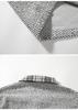 Men's Trendy Knit Polo Collar Plaid Patchwork Hoodie - Retro Style, Long Sleeve, Plus Size