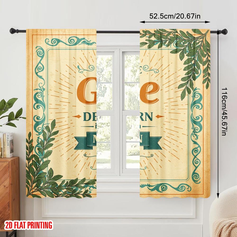 2 Stück 2D Flachdruck Vorhang Seine Barmherzigkeit ist jeden Morgen neu Polyesterstoff ohne Strom Saisonal Party- & Feiertagsdekor