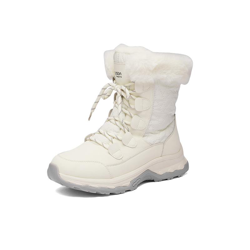 Outdoor-Schneestiefel Neue Winter-Dicke Sohle Fleece Verdickt Lässig Weiße Martin-Stiefel