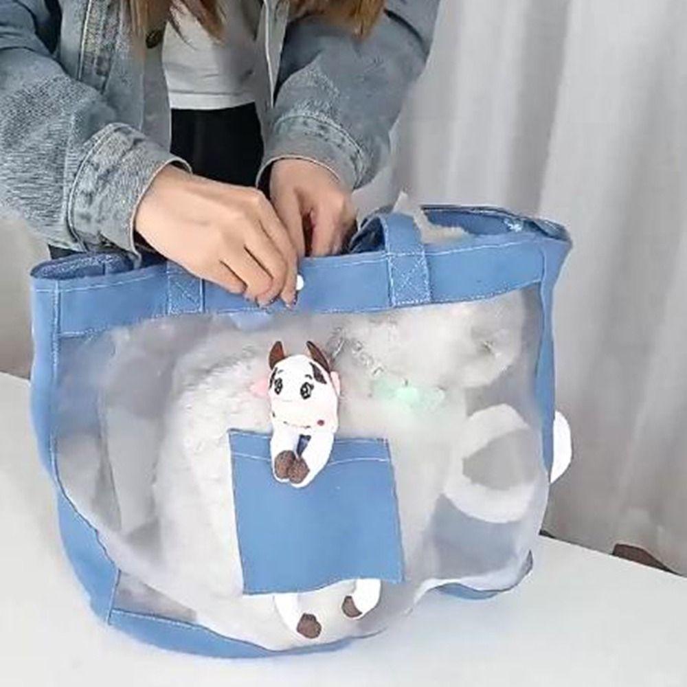 Cartoon Pet Carrier Bag Breathable Pet Outing Shoulder Bag Portable Cats Dogs Tote Bag Summer