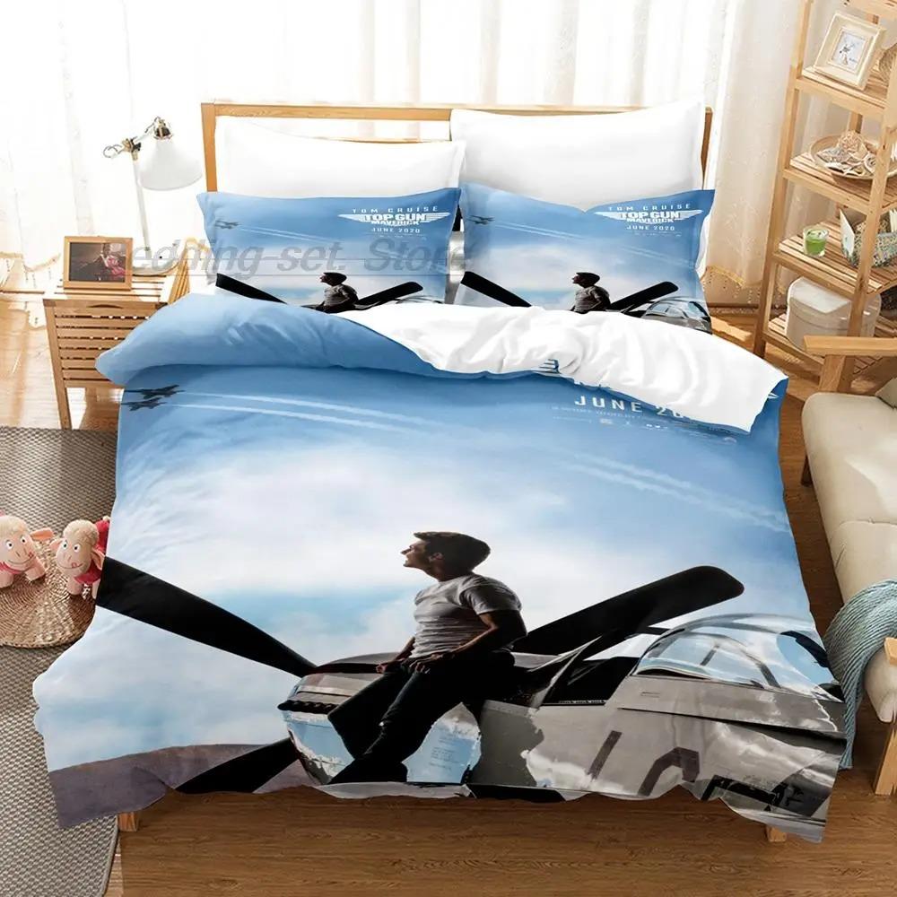 Top Gun Maverick Sängkläder Enkel Twin Full Queen King Size Sängkläder Vuxen Barn Sovrum Påslakan Set 3D 2022 Lakan Set