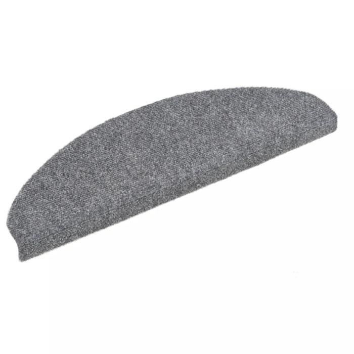 Tapis d'escalier - vidaXL - 15 pcs - 65 x 21 x 4 cm - Gris clair - Synthétique