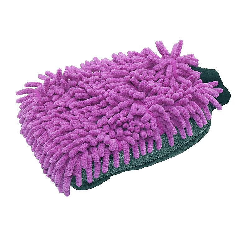 Car wash and wipe car double-sided chenille gloves coral fleece thickened car rag sandwich beauty cleaning tool