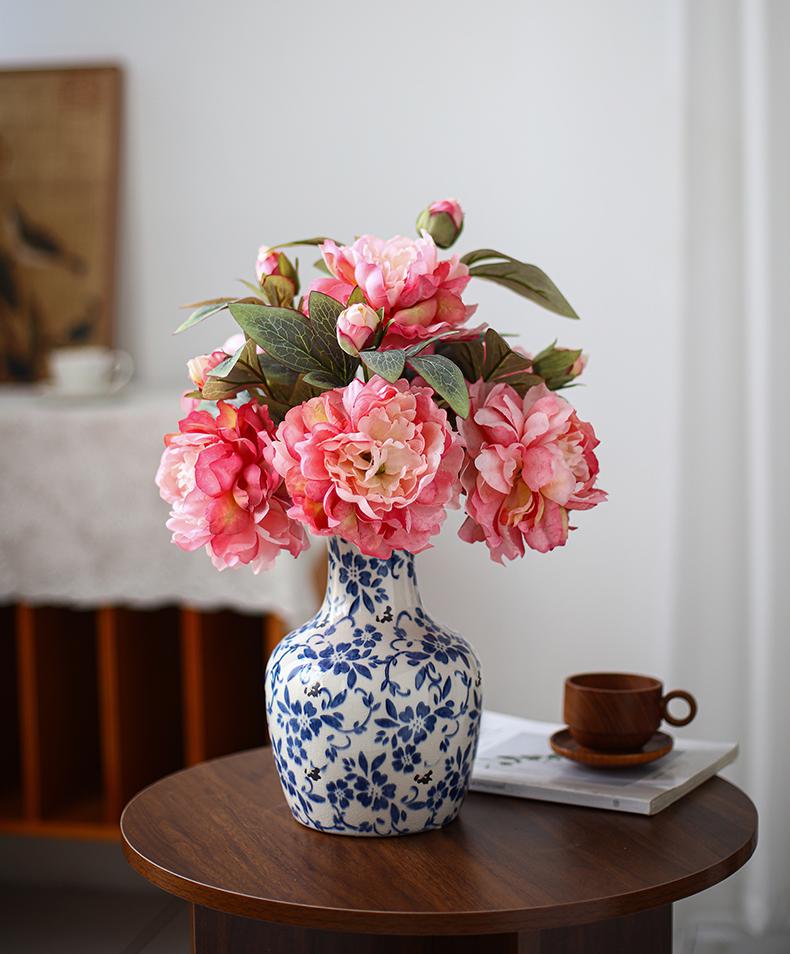 Chinese Blue and White Porcelain Ceramic Vase for Home Decor