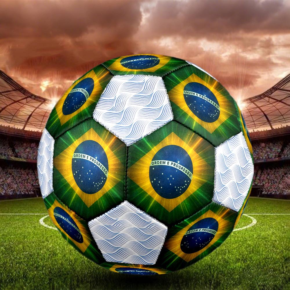 1 pz Bandiere Brasiliana e Portoghese Pallone da Calcio Calcio Taglia 5 Pallone da Calcetto Indoor alla Moda Colorato Gioco per il Cortile - Ottimo Regalo per gli Appassionati di Sport