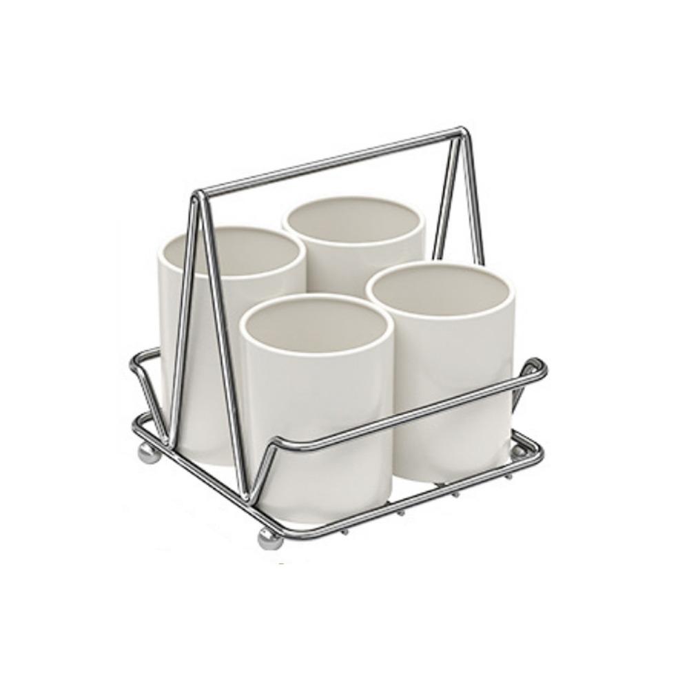 Carbon Steel Cutlery Storage Rack Countertop Type Utensil Holder Cutlery Organizer Kitchen