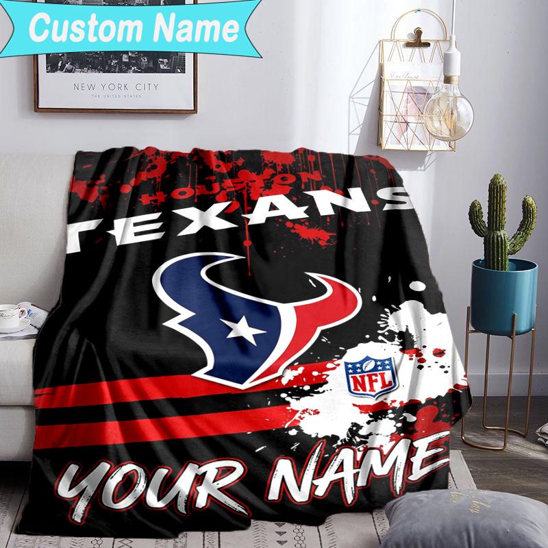 Custom Name Blanket Houston-Texans Artwork Blanket Bedding Blanket for Travel, Camping, Living Rooms, Offices, Sofas, Fan Christmas gift