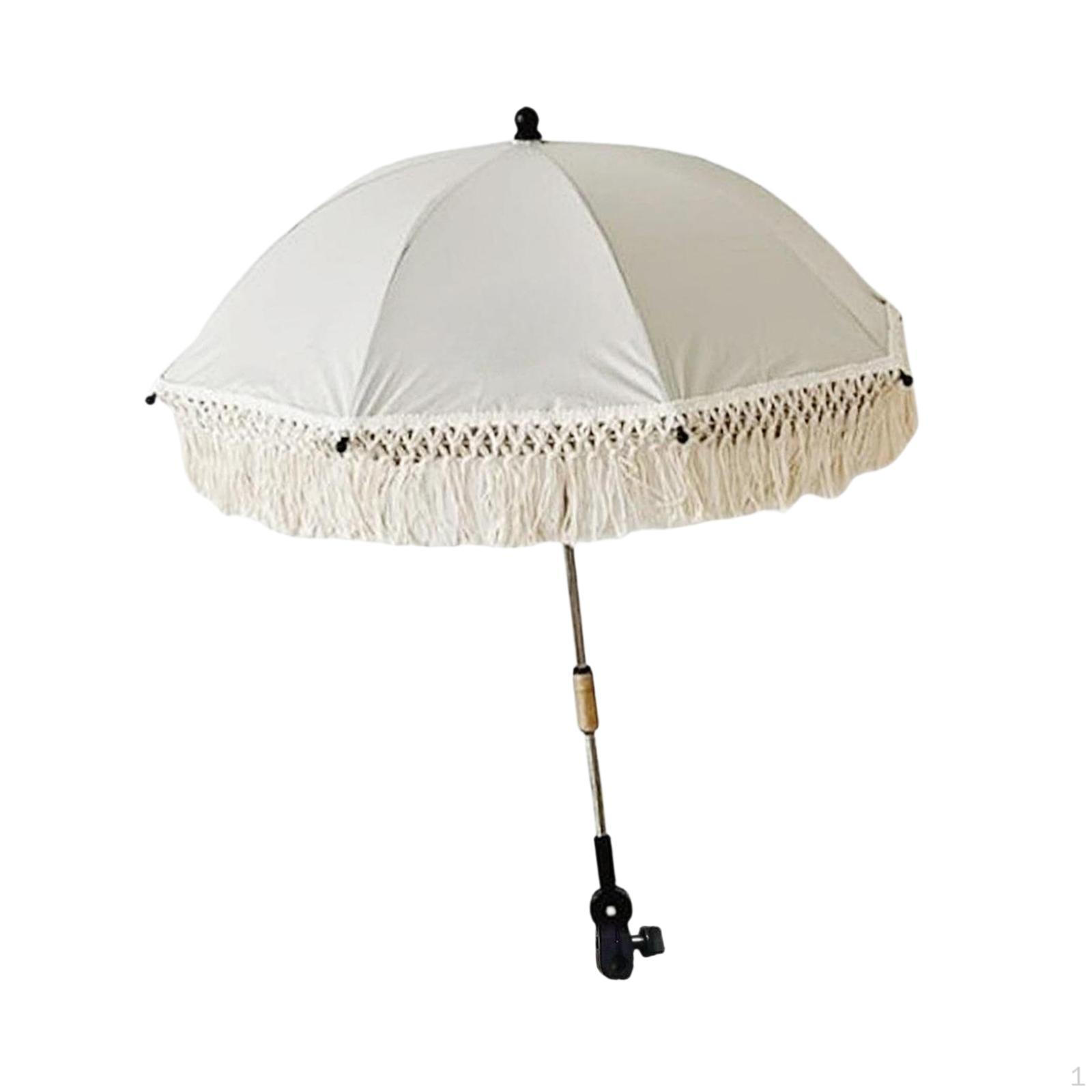 

Umbrella, Foldable Parasol Shade with Clamp for Picnic Beach Vacation
