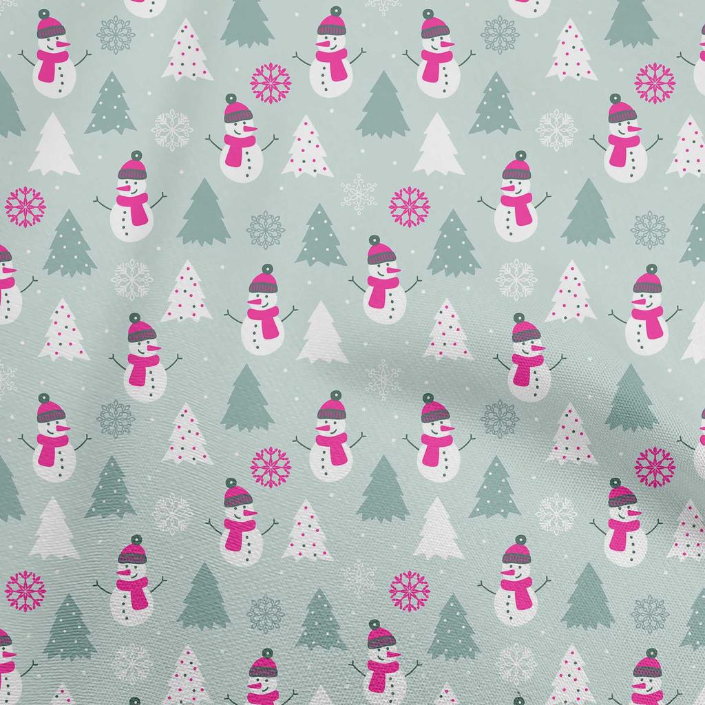 oneOone Cotton Flex Dusty Pink Fabric Christmas Winter Theme Quilting Supplies Print Sewing Fabric By The Yard 40 Inch