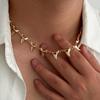 Collane Punk Metal con Denti di Squalo per Clavicola per Donne Uomini Hiphop Esagerate Color Oro Argento Collane Choker Gioielli Regali