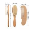 2PCS Newborn Wool Baby Wooden Brush Comb Newborn Hair Brush Infant Head Massage Portable Comb Hair Bath Brush Comb Nursing tools