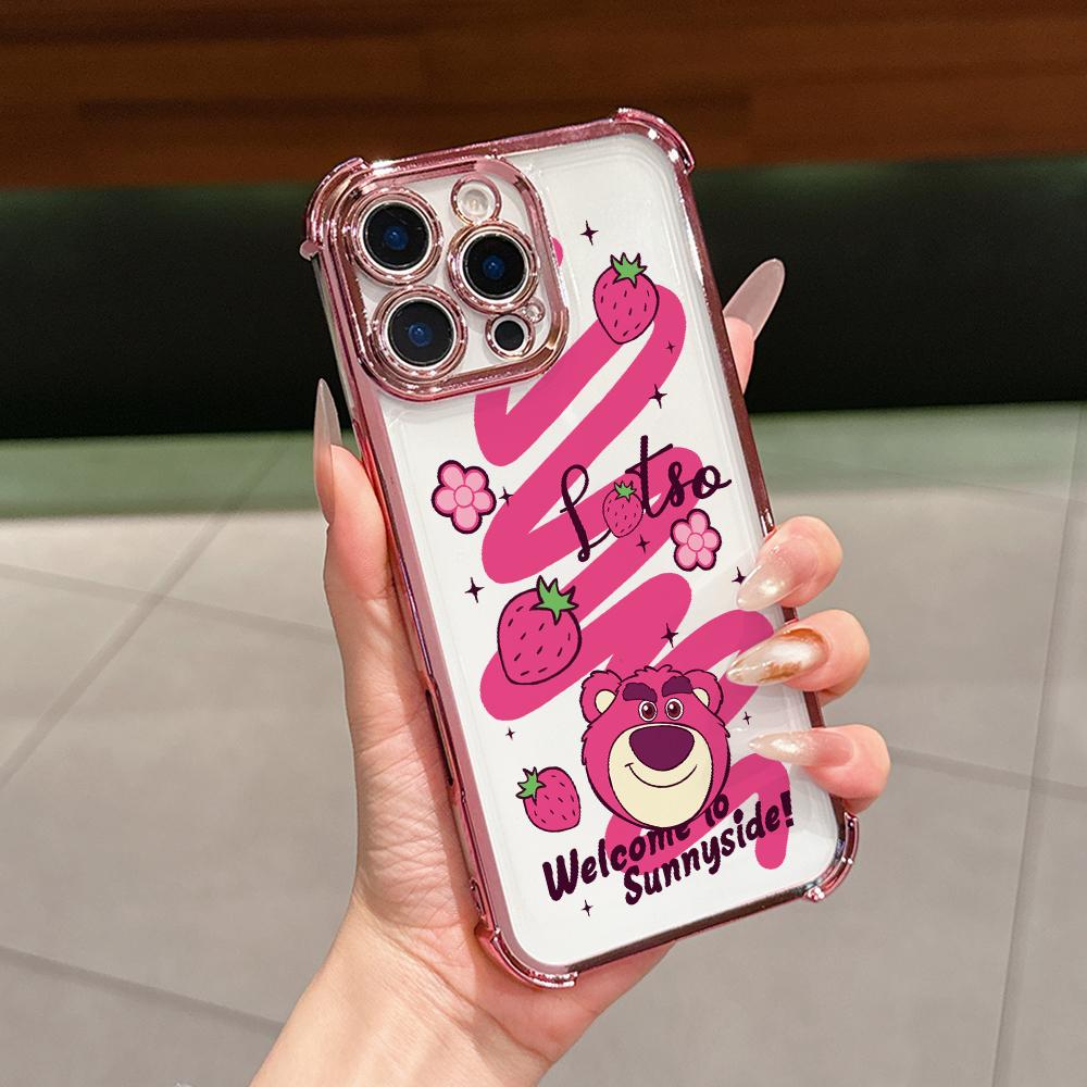 

Cartoon L-Lotsos Bear Phone Case for iPhone 17 Air 16 15 14 Plus 13 12 11 Pro Max X Xs XR 8 e Anti-drop Transparent Soft Cover iPhone 8