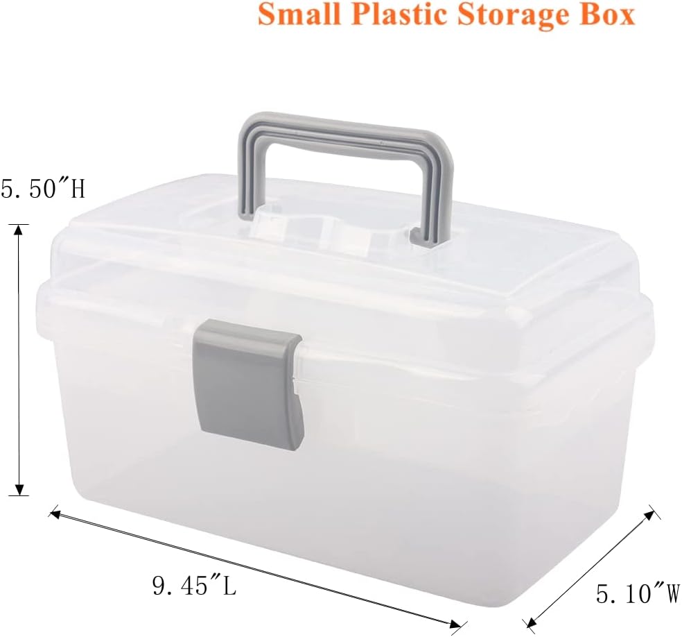 Multipurpose Plastic Storage Container Box With Handle And Latch Lock Clear Gray