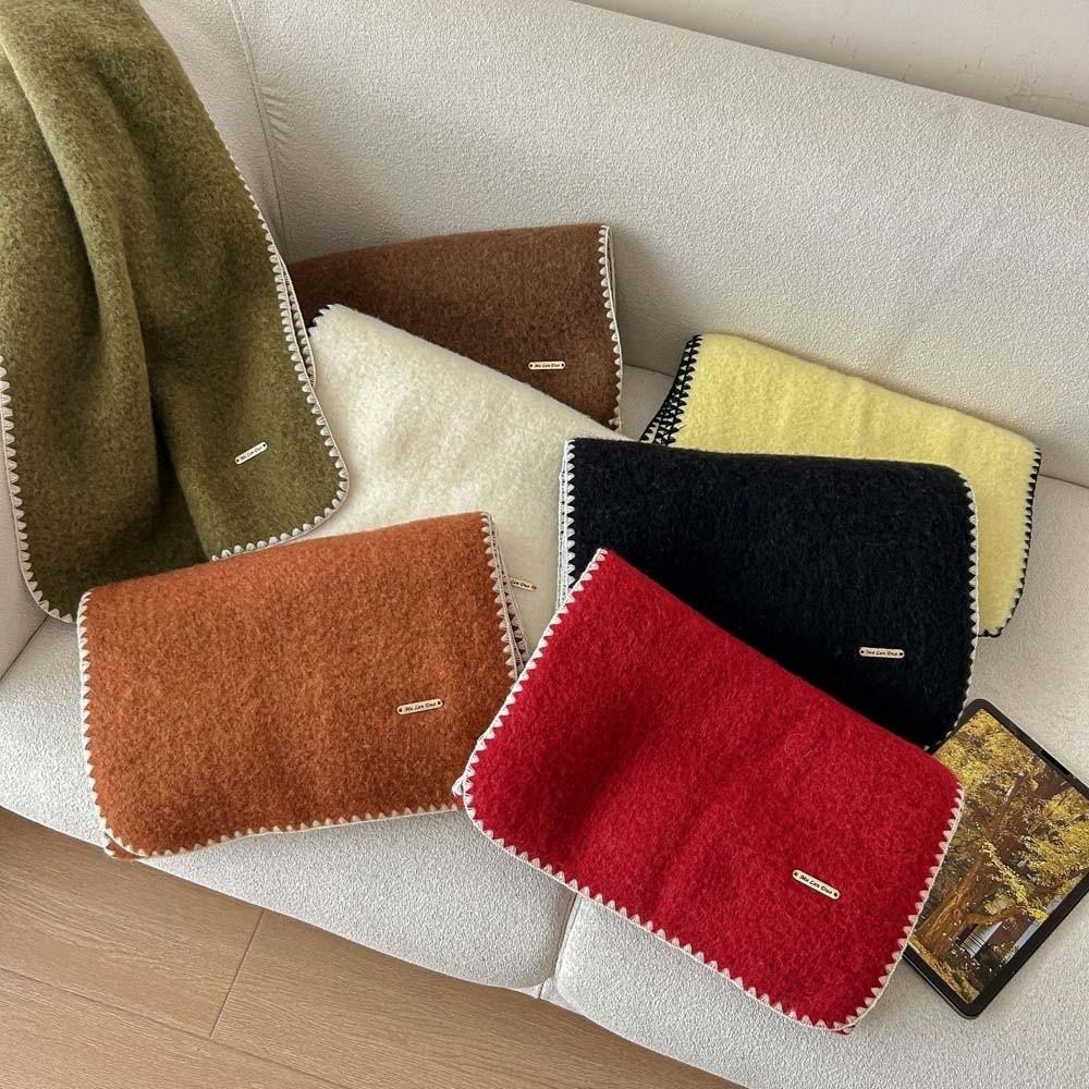 Soft Lock Edge Winter Scarf Solid Color Women Warmer Scarf Shawl Long Thickened Neckscarf Couple