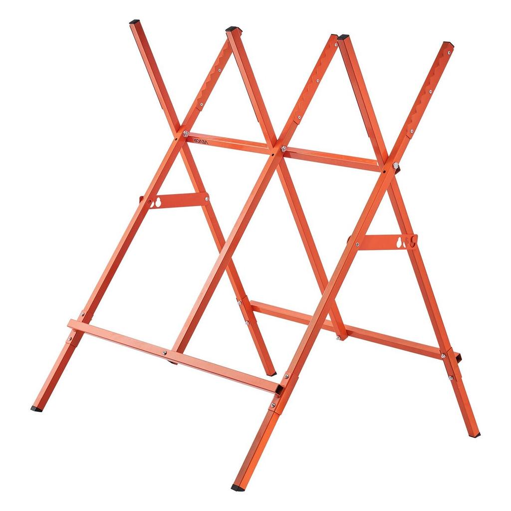 Saw Horses, 2 Pack Folding Work Horses, 117.9 kg Load Capacity Sawhorse with Heavy Duty Legs, Adjustable Height Saw Horse with Non-Slip Foot Pads, for