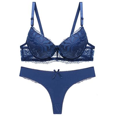 Artdewred conjunto de sutiã e calcinha de renda push up, conjuntos de roupa íntima feminina, conjuntos íntimos de sutiã bordado